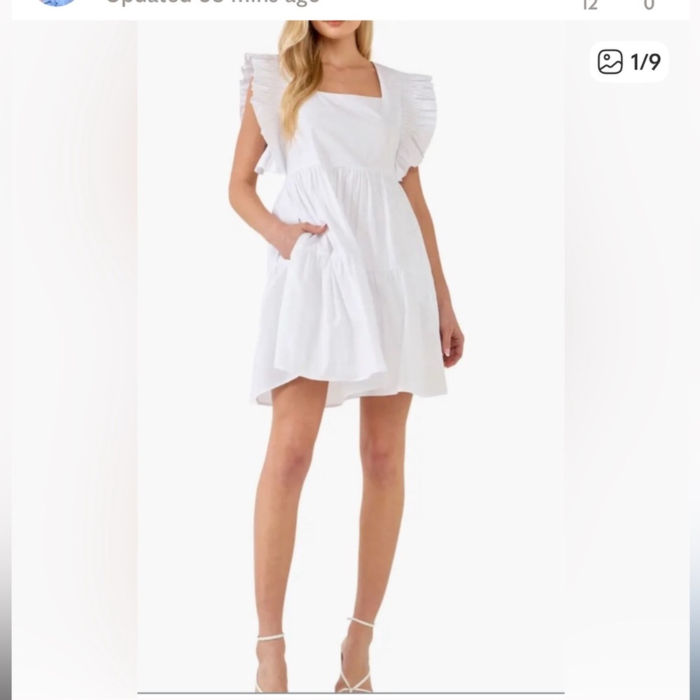 English Factory White Ruffle Dress NWT